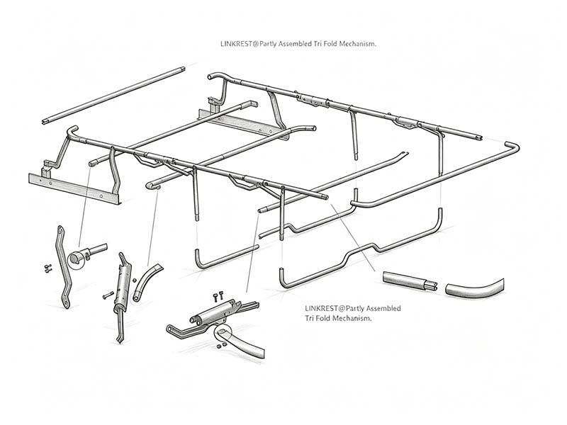 How to assemble 3 fold sofa bed mechanism with partly assembly mechanism